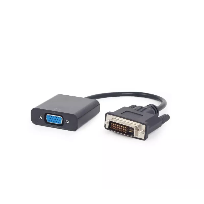 Video kaabli adapter Gembird DVI-D (isane) VGA-le (emane) 0,2 m, must