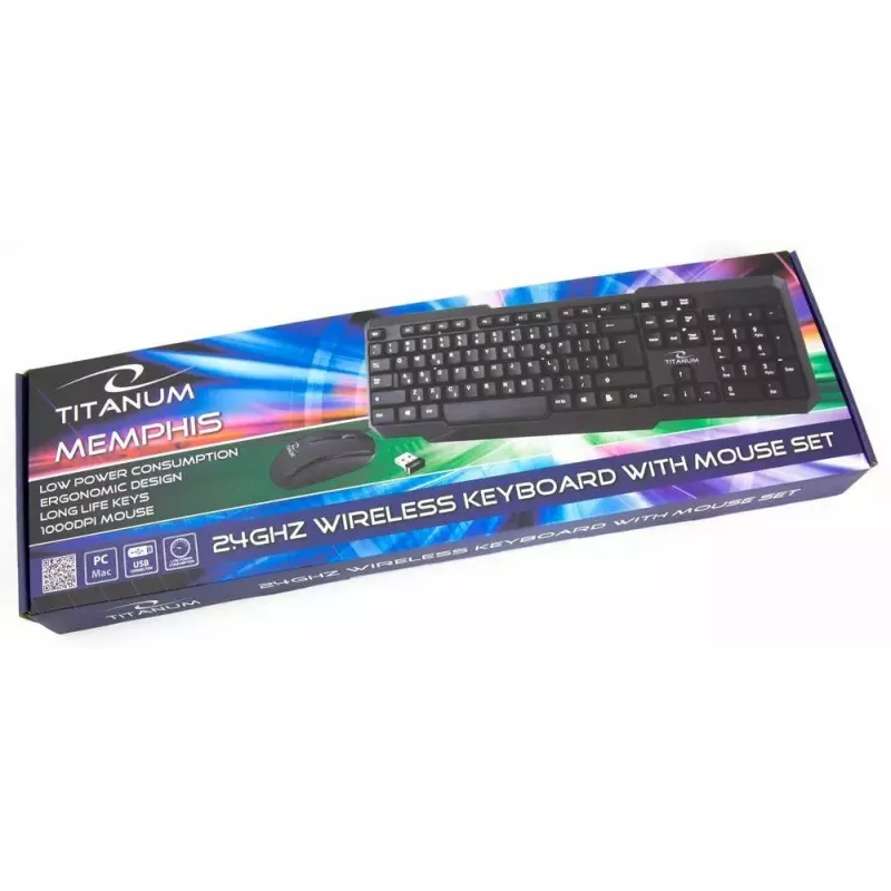 Titanum Memphis TK108 klaviatuuri ja USB-hiire komplekt, must