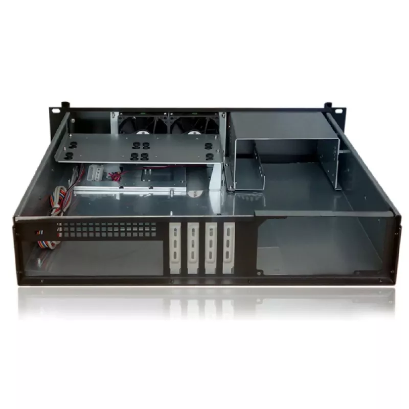 Serveri korpus TECHLY I-CASE IPC-240L, 2U, micro ATX, 4x 3.5 tolli pesa, 1x 5.25 tolli pesa, 465x400x88.8 mm, must