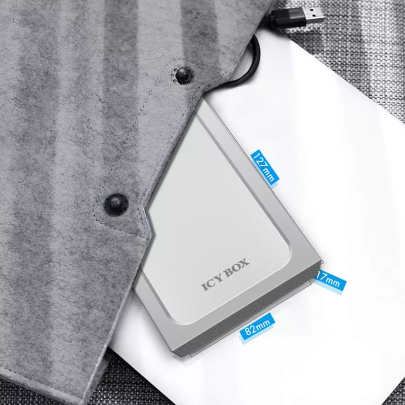 ICY BOX IB-241WP HDD/SSD korpus Antratsiit, Hõbedane 2,5 tolli