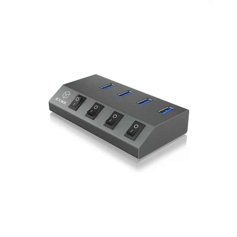 ICY BOX IB-HUB1405 USB 3.2 Gen 1 (3.1 Gen 1) Type-B 5000 Mbit/s Antratsiit