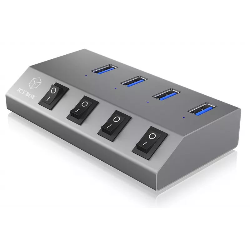 ICY BOX IB-HUB1405 USB 3.2 Gen 1 (3.1 Gen 1) Type-B 5000 Mbit/s Antratsiit
