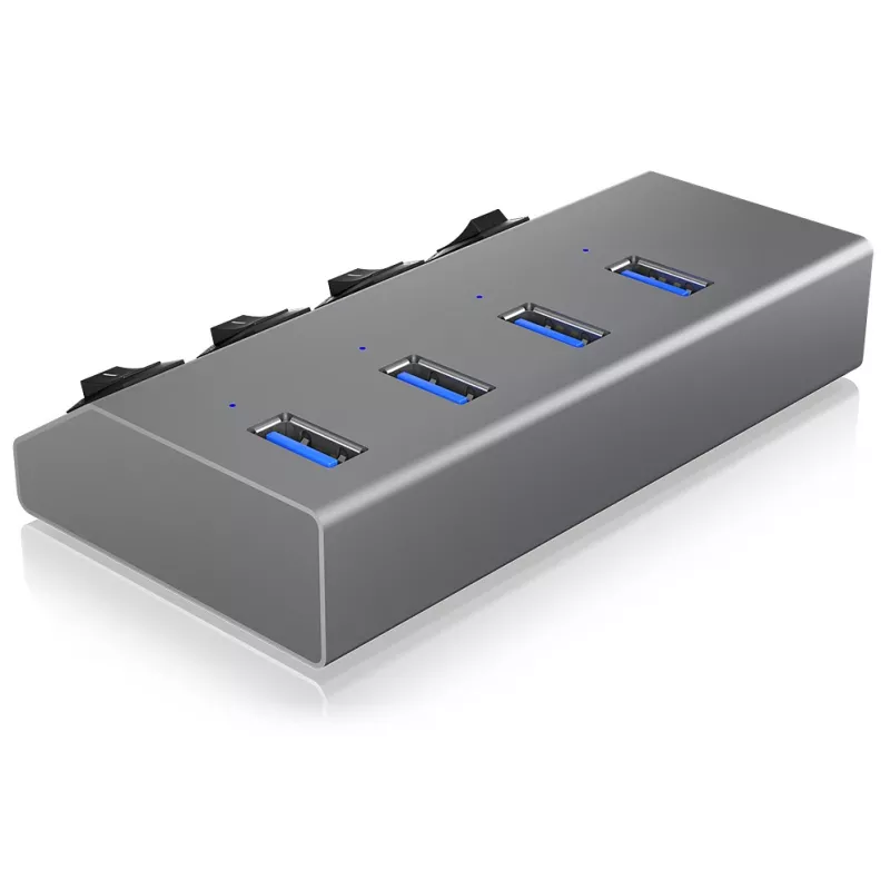 ICY BOX IB-HUB1405 USB 3.2 Gen 1 (3.1 Gen 1) Type-B 5000 Mbit/s Antratsiit