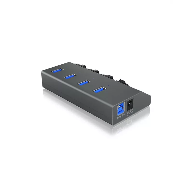ICY BOX IB-HUB1405 USB 3.2 Gen 1 (3.1 Gen 1) Type-B 5000 Mbit/s Antratsiit