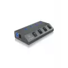 ICY BOX IB-HUB1405 USB 3.2 Gen 1 (3.1 Gen 1) Type-B 5000 Mbit/s Antratsiit
