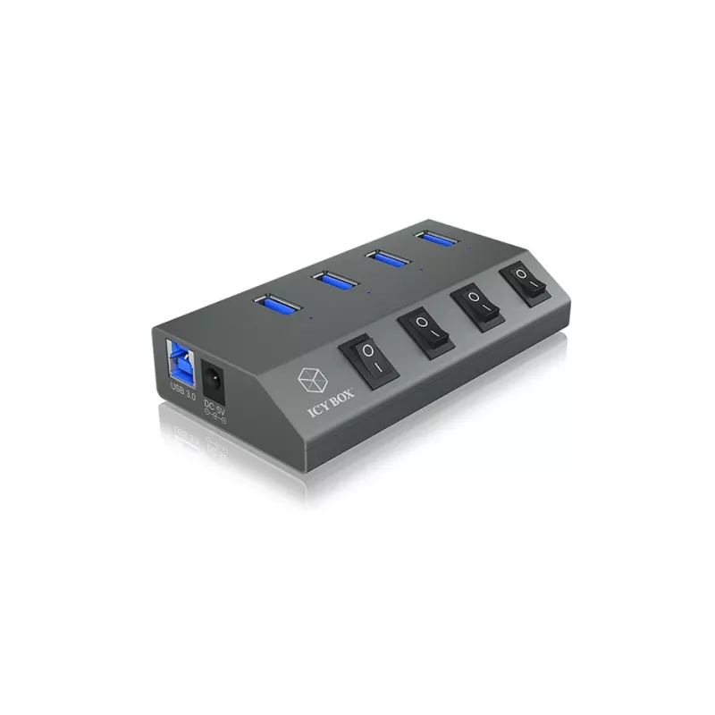 ICY BOX IB-HUB1405 USB 3.2 Gen 1 (3.1 Gen 1) Type-B 5000 Mbit/s Antratsiit