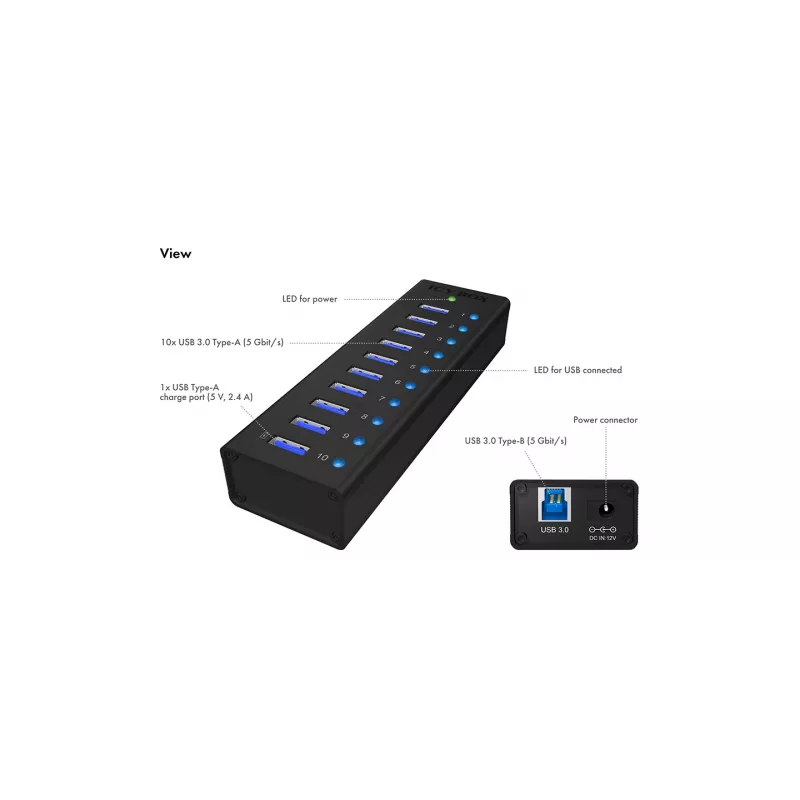 ICY BOX IB-AC6110 USB 3.2 Gen 1 (3.1 Gen 1) Type-B 5000 Mbit/s Must