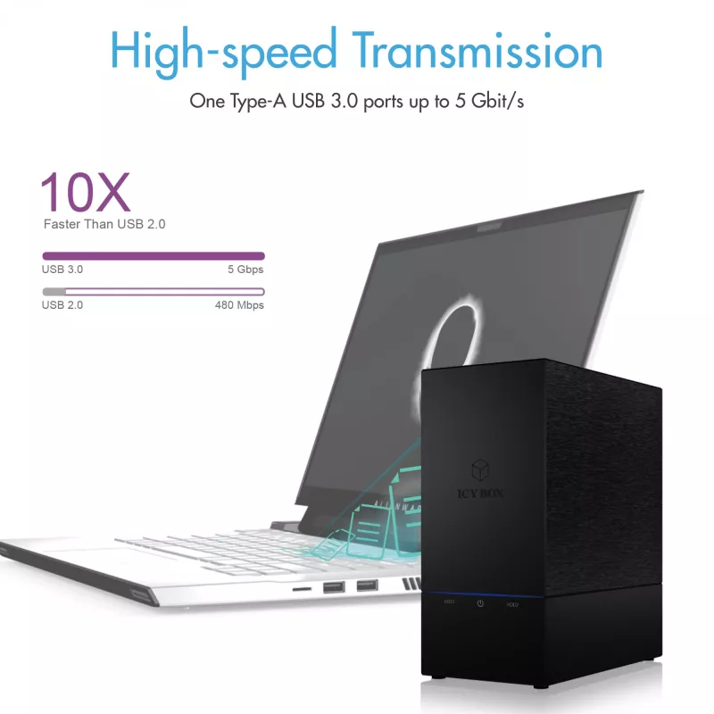 ICY BOX IB-RD3621U3 HDD/SSD korpus Must 3.5 tolli