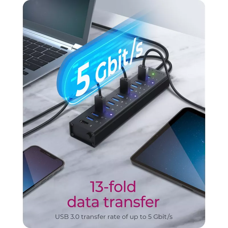 ICY BOX IB-AC6113 USB 3.2 Gen 1 (3.1 Gen 1) Type-B 5000 Mbit/s Must