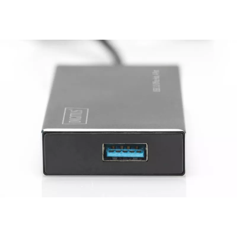 DIGITUS USB 3.0 jaotur, 4 porti, sisaldab 5V/2A toiteplokki, alumiiniumkorpuses