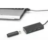 DIGITUS USB 3.0 jaotur, 4 porti, sisaldab 5V/2A toiteplokki, alumiiniumkorpuses