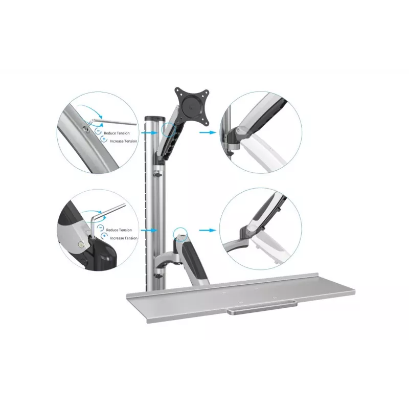 DIGITUS Flexible wall mount forworkspaces for Monitor+klaviatuur (DA-90354)