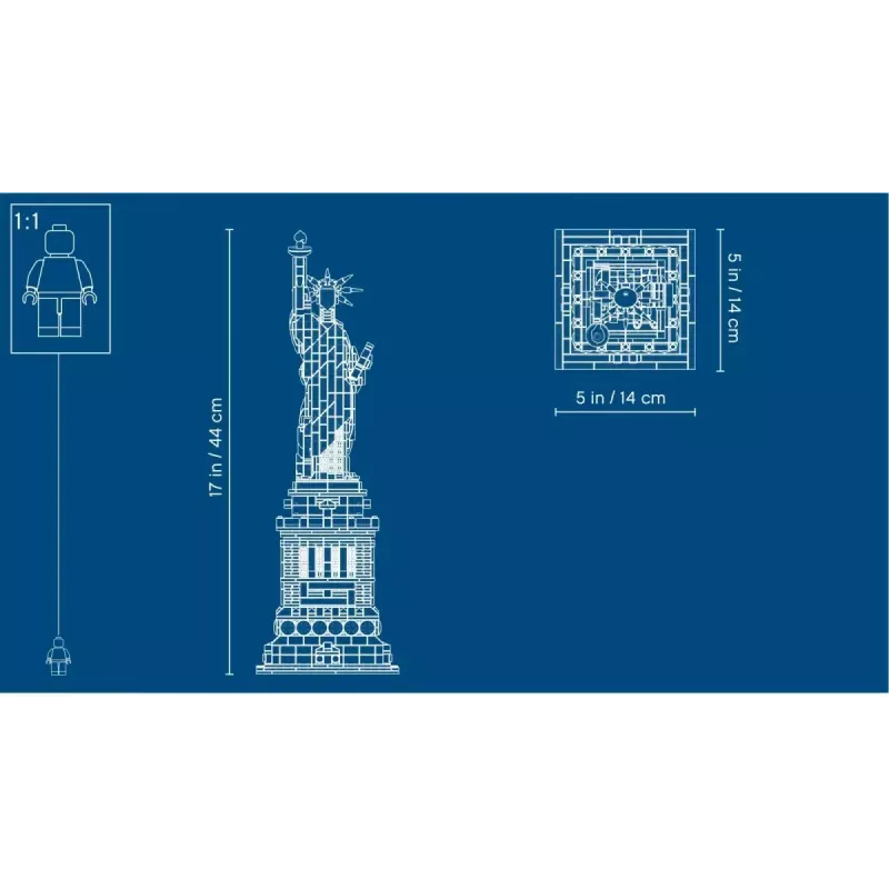 LEGO Architecture Vabadussammas 21042 ehituskomplekt — 1685 tk, detailne Vabadussamba mudel