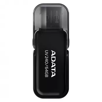 USB-mälupulk ADATA USB Type-A 2.0 64 GB UV240, must, korgiga disain