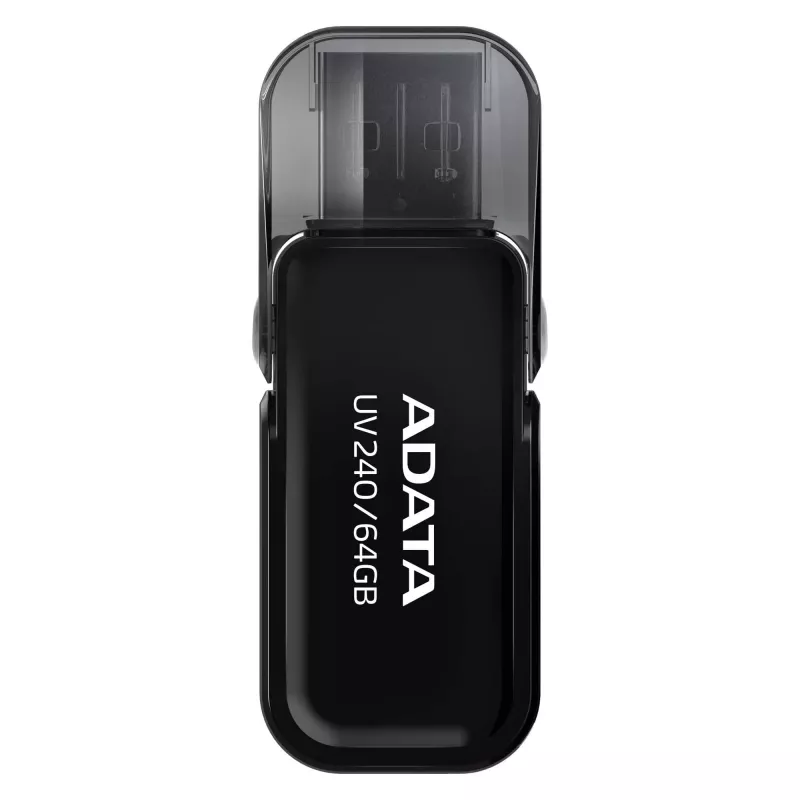USB-mälupulk ADATA USB Type-A 2.0 64 GB UV240, must, korgiga disain