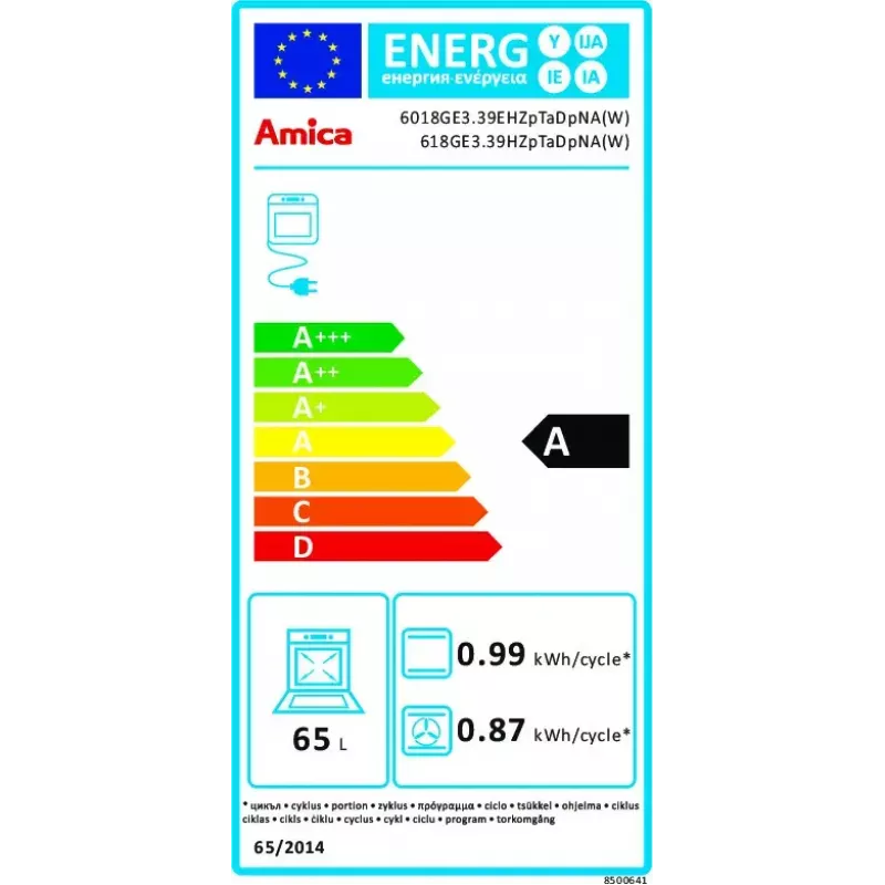 Vabaltseisev pliit Amica 618GE3.39HZpTaDpNA(W)