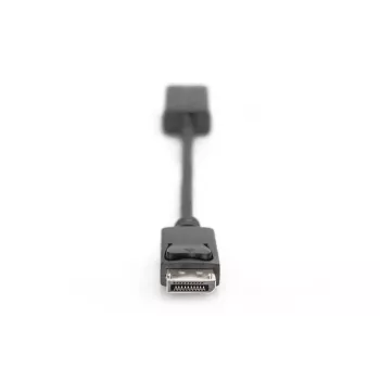 DIGITUS ASSMANN DisplayPort adapterkaabel, DP - HDMI tüüp A M/F, 20 cm lukustusega, HDMI Ver. 2.0, aktiivne, CE, kuldne, must