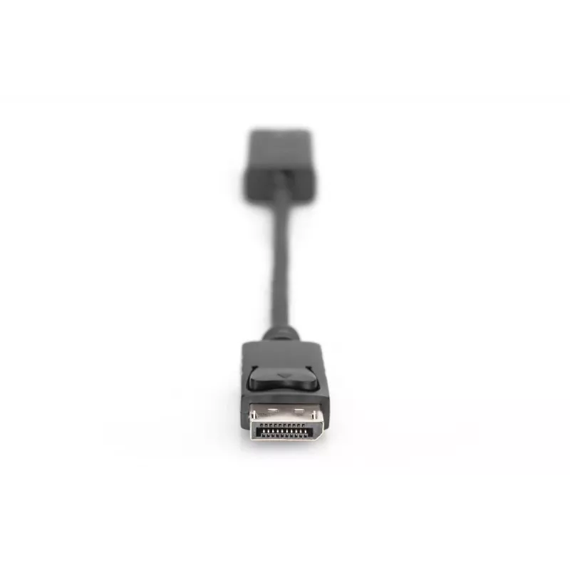 DIGITUS ASSMANN DisplayPort adapterkaabel, DP - HDMI tüüp A M/F, 20 cm lukustusega, HDMI Ver. 2.0, aktiivne, CE, kuldne, must