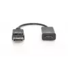 DIGITUS ASSMANN DisplayPort adapterkaabel, DP - HDMI tüüp A M/F, 20 cm lukustusega, HDMI Ver. 2.0, aktiivne, CE, kuldne, must