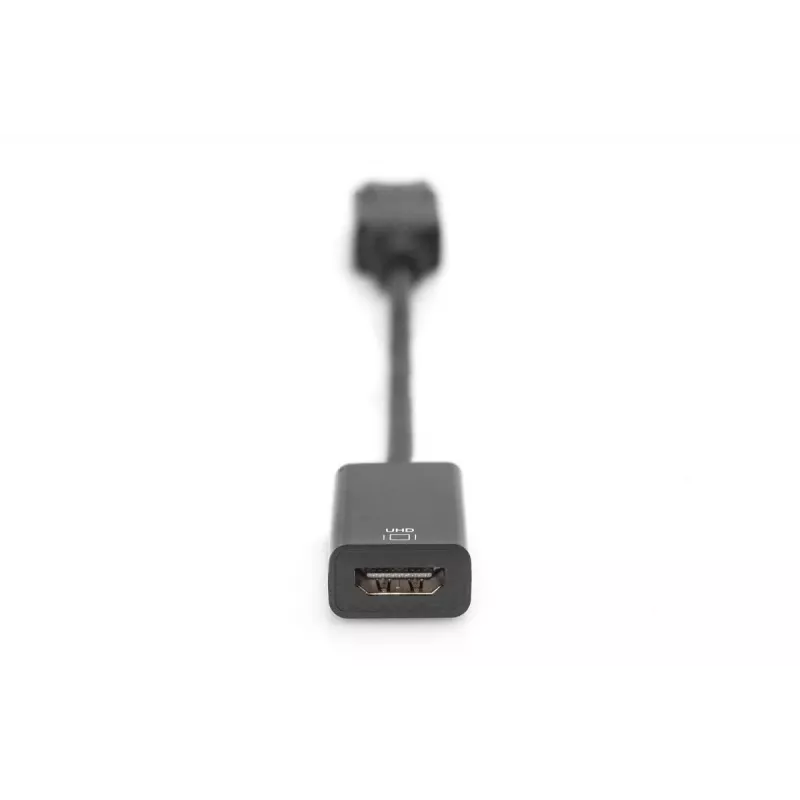 DIGITUS ASSMANN DisplayPort adapterkaabel, DP - HDMI tüüp A M/F, 20 cm lukustusega, HDMI Ver. 2.0, aktiivne, CE, kuldne, must