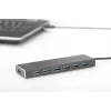 DIGITUS USB 3.0 jaotur, 7-porti koos 5V/3,5A toiteadapteriga, alumiiniumkorpus