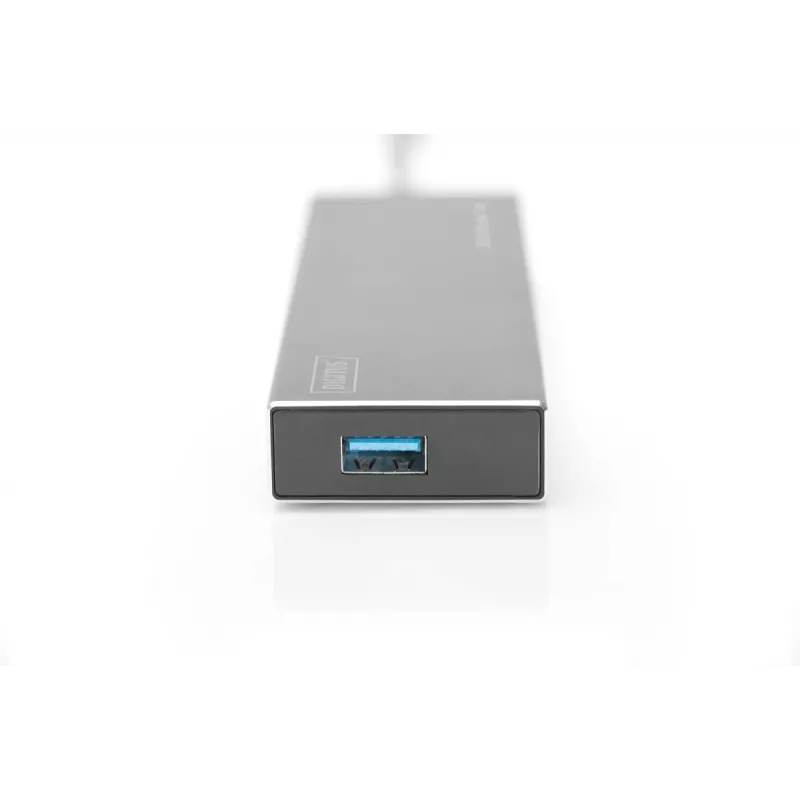 DIGITUS USB 3.0 jaotur, 7-porti koos 5V/3,5A toiteadapteriga, alumiiniumkorpus