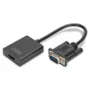 DIGITUS VGA-HDMI muundur + heli (3,5 mm) Full HD (1080p), kaabli tüüp 15 cm must