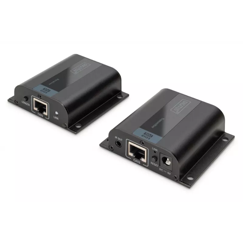 DIGITUS HDMI pikenduskomplekt, 50 m võrgukaabli kaudu (CAT6/6a/7), EDID, 1x HDMI läbiv väljund, FHD 1080p