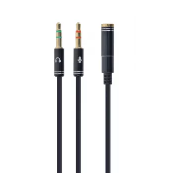 Audioadapter Gembird CCA-418M 3,5 mm emane 2 × 3,5 mm isasele, 0,2 m, must