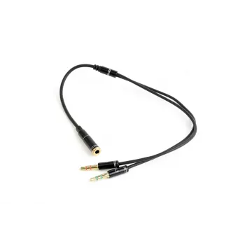 Audioadapter Gembird CCA-418M 3,5 mm emane 2 × 3,5 mm isasele, 0,2 m, must
