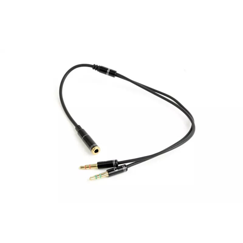 Audioadapter Gembird CCA-418M 3,5 mm emane 2 × 3,5 mm isasele, 0,2 m, must