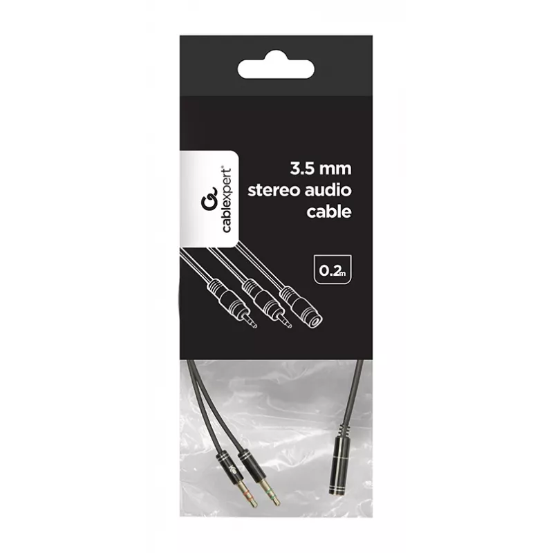 Audioadapter Gembird CCA-418M 3,5 mm emane 2 × 3,5 mm isasele, 0,2 m, must