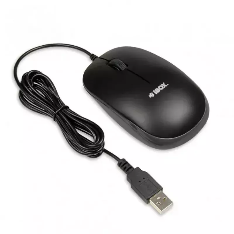 Juhtmega klaviatuuri ja hiire komplekt IBOX IKMS606 — täissuuruses QWERTY UK inglise klaviatuur, USB, must, hiir 800 DPI