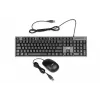 Juhtmega klaviatuuri ja hiire komplekt IBOX IKMS606 — täissuuruses QWERTY UK inglise klaviatuur, USB, must, hiir 800 DPI