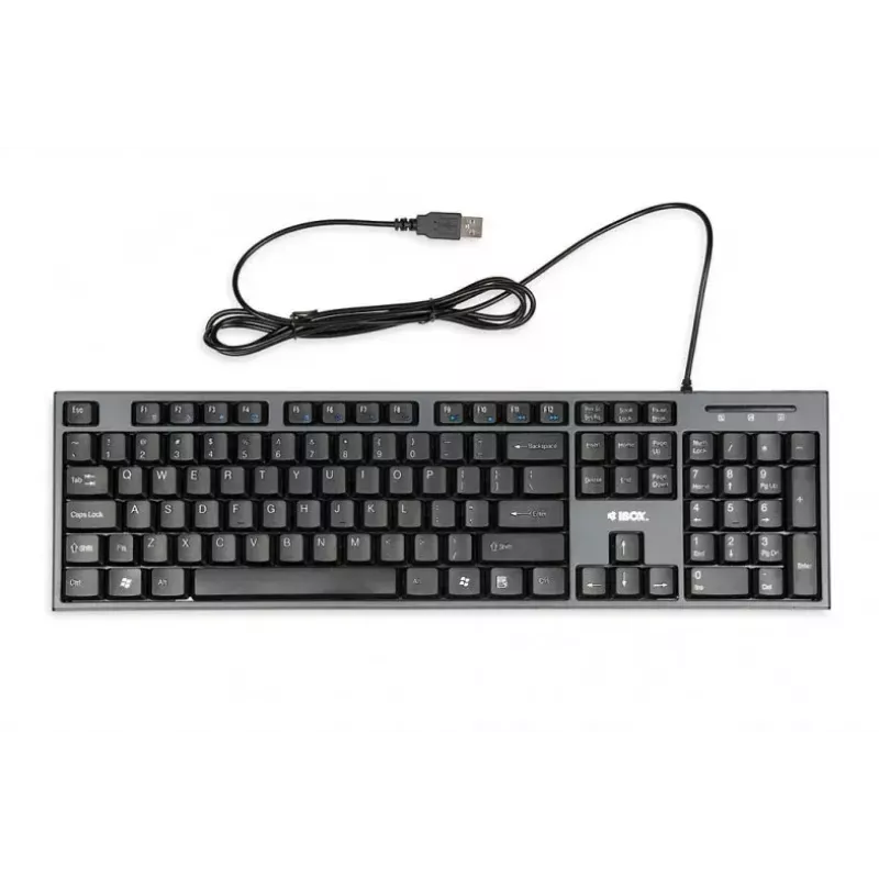 Juhtmega klaviatuuri ja hiire komplekt IBOX IKMS606 — täissuuruses QWERTY UK inglise klaviatuur, USB, must, hiir 800 DPI