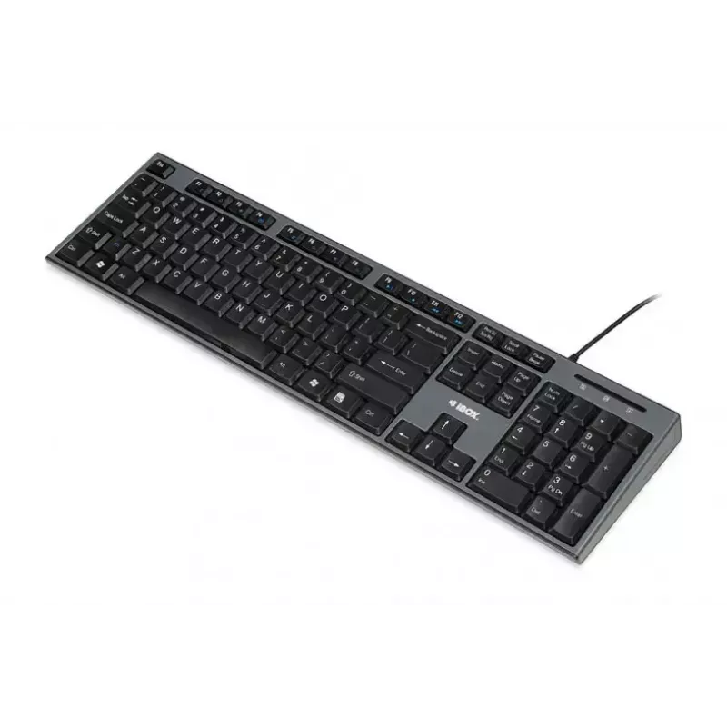 Juhtmega klaviatuuri ja hiire komplekt IBOX IKMS606 — täissuuruses QWERTY UK inglise klaviatuur, USB, must, hiir 800 DPI