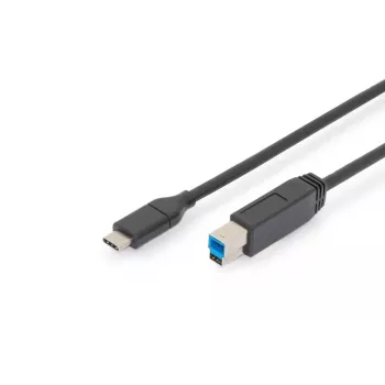 DIGITUS ASSMANN USB USB-C ühenduskaabel, tüüp C kuni B M/M, 2 m, 3 A, 5 GB, 3.0 versioon, must