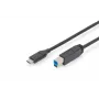 DIGITUS ASSMANN USB USB-C ühenduskaabel, tüüp C kuni B M/M, 2 m, 3 A, 5 GB, 3.0 versioon, must