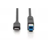 DIGITUS ASSMANN USB USB-C ühenduskaabel, tüüp C kuni B M/M, 2 m, 3 A, 5 GB, 3.0 versioon, must