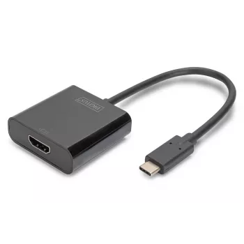 DIGITUS USB-C-HDMI-adapter, 4K/30 Hz, kaabli pikkus: 20 cm, must