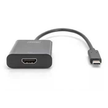 DIGITUS USB-C-HDMI-adapter, 4K/30 Hz, kaabli pikkus: 20 cm, must
