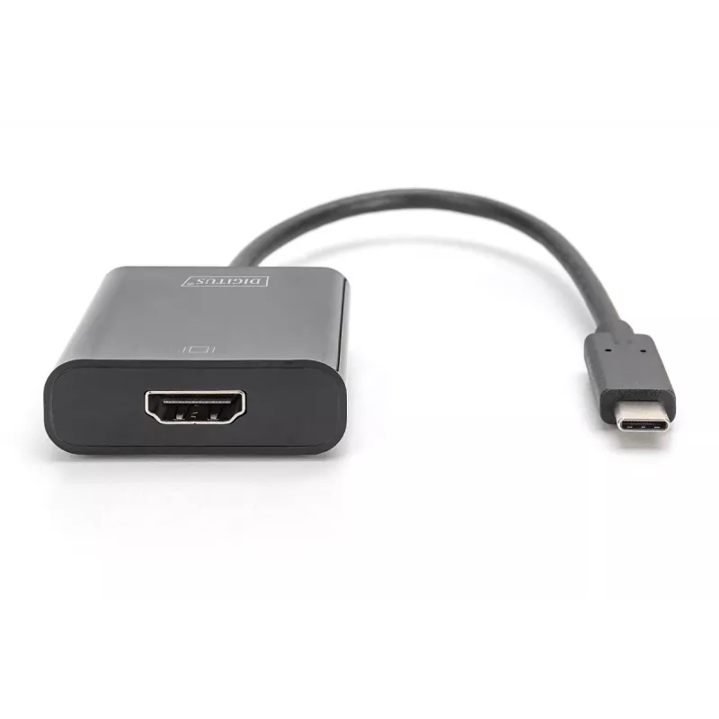 DIGITUS USB-C-HDMI-adapter, 4K/30 Hz, kaabli pikkus: 20 cm, must