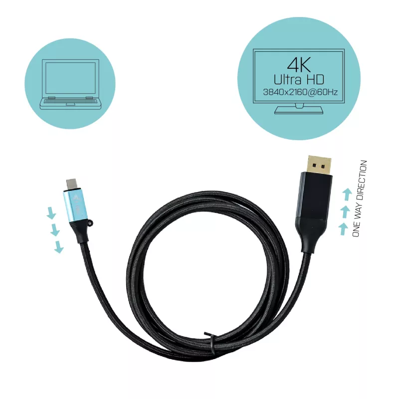 i-tec USB-C DisplayPort kaabeladapter 4K / 60 Hz 150cm