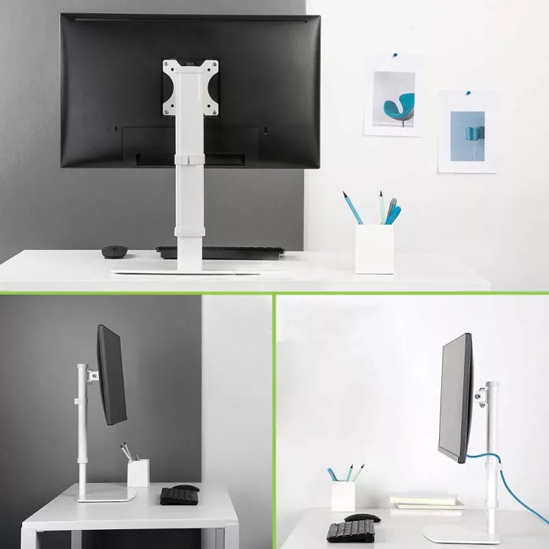 Techly ICA-LCD 260 monitori kinnitus / alus 68,6 cm (27 tolli) Lauaarvuti valge