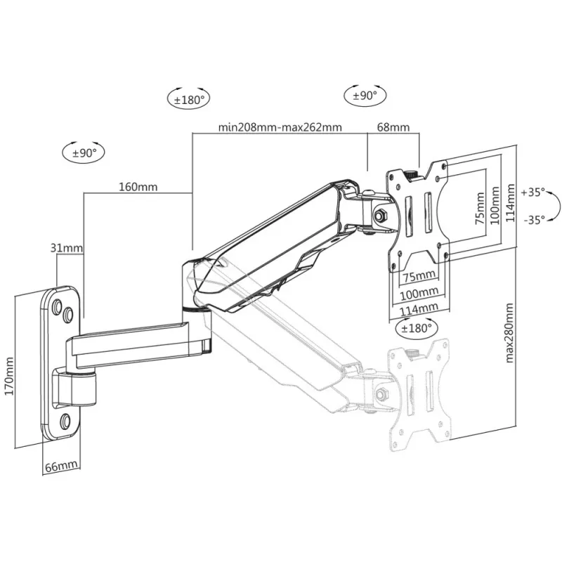 Techly ICA-LCD G112 teleri kinnitus/jalg 81.3 cm (32 tolli) Must