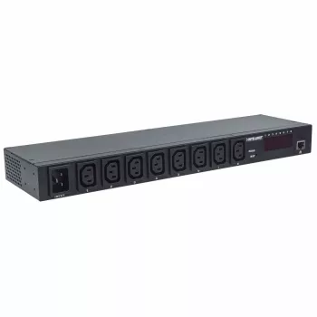 Intellinet 19 inch intelligentne 8 pordiga PDU, 19 inch rackile paigaldatav C13 intelligentne toitejaotusseade; jälgib võimsust, temperatuuri ja niiskust