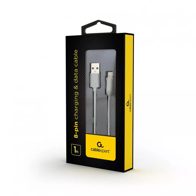 GEMBIRD USB–8-kontaktiline laadimis- ja andmekaabel, 1 m – valge