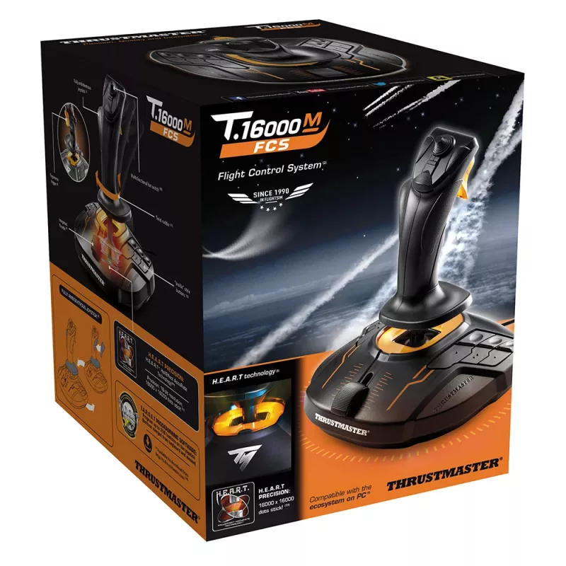 Thrustmaster T-16000M FC S Must, oranž USB juhtkang analoog / digitaalne PC