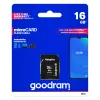 MicroSDHC mälukaart GOODRAM 16 GB Class 10 UHS-I (U1), lugemine 100 MB/s, kirjutamine 10 MB/s, magnetikindel, SD-adapteriga