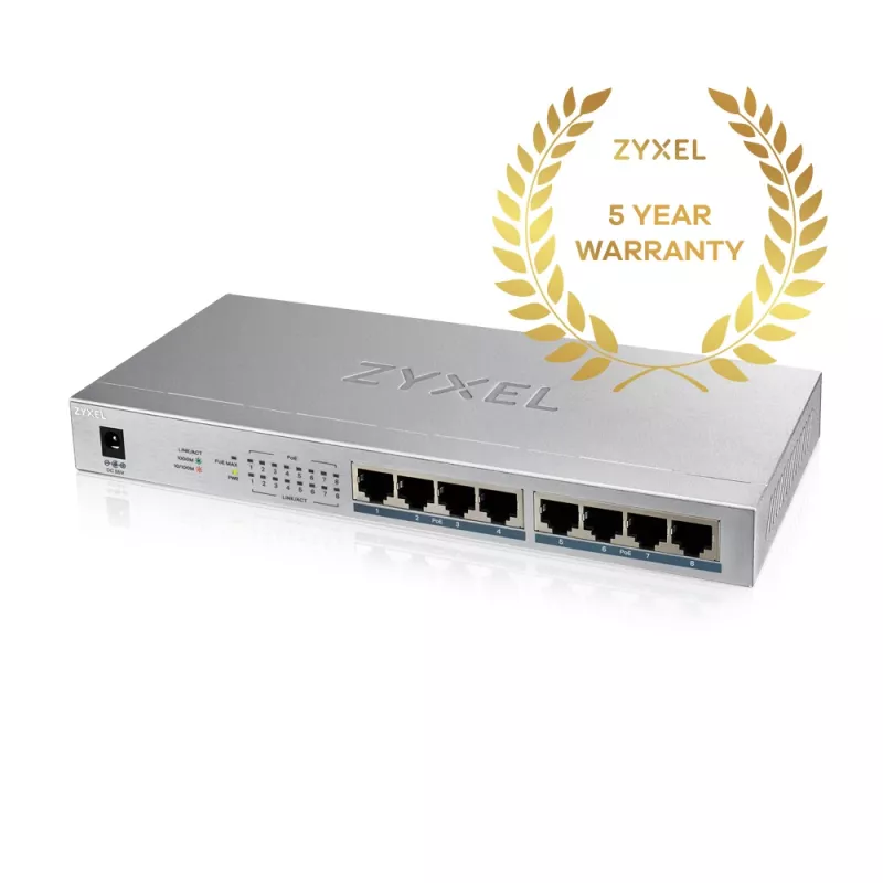 Zyxel GS1008HP Haldamata Gigabit Ethernet (10/100/1000) Toite üle Etherneti (PoE) Hall